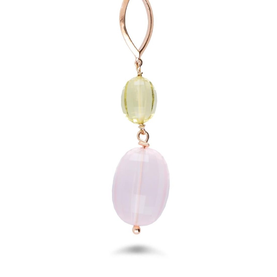 Gioielli STANOPPI | Collana In Oro Con Quarzo Rosa E Quarzo Lemon