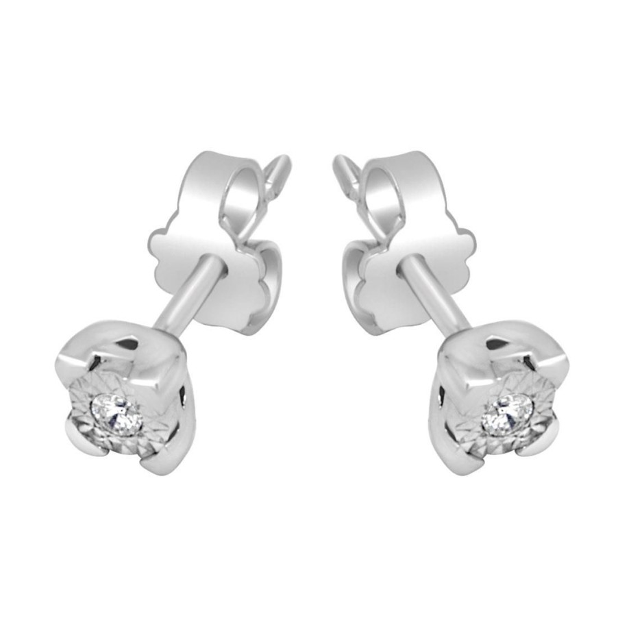 Classici Con Diamanti Naturali ORO&CO | Orecchini Punto Luce Con Diamanti 0.05 Ct