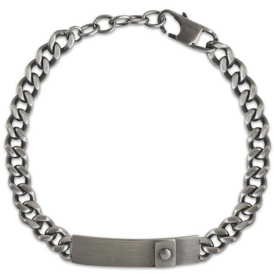 Gioielli KULTO | Bracciale Uomo Catena Con Targhetta