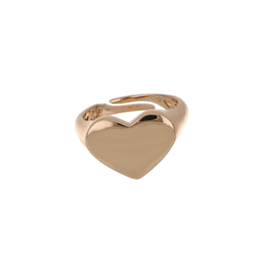 Gioielli CUORI MILANO | Anello Design In Argento Rosato Con Cuore