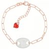 Gioielli CUORI MILANO | Bracciale Sailor Love In Argento E Zirconi Bianchi Misura 19Cm