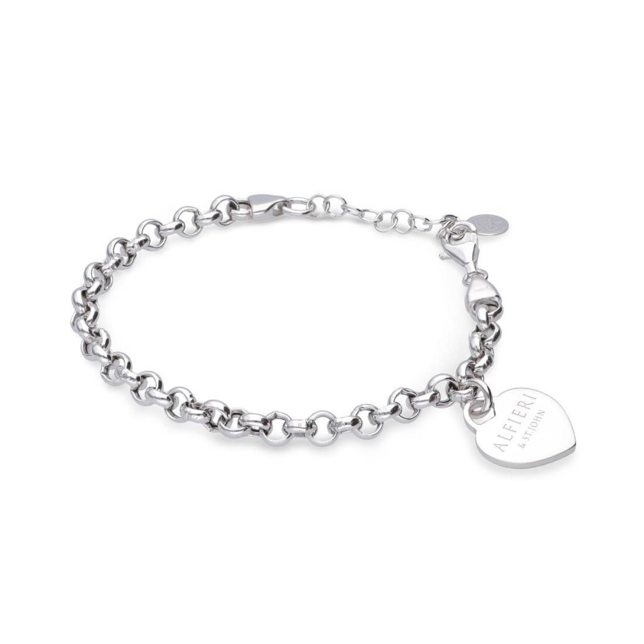 Gioielli ALFIERI & ST. JOHN 925 | Bracciale In Argento Con Cuore Rosso