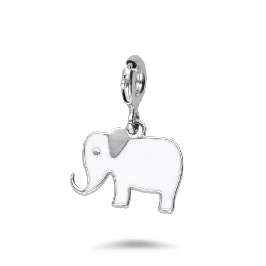 Gioielli LUXURY MILANO | Charm My Tale Elephant Smalto Bianco