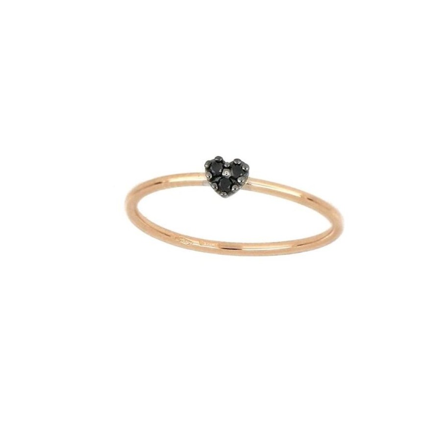 Gioielli GOLD ART | Anello In Oro Con Cuore In Diamanti Brown