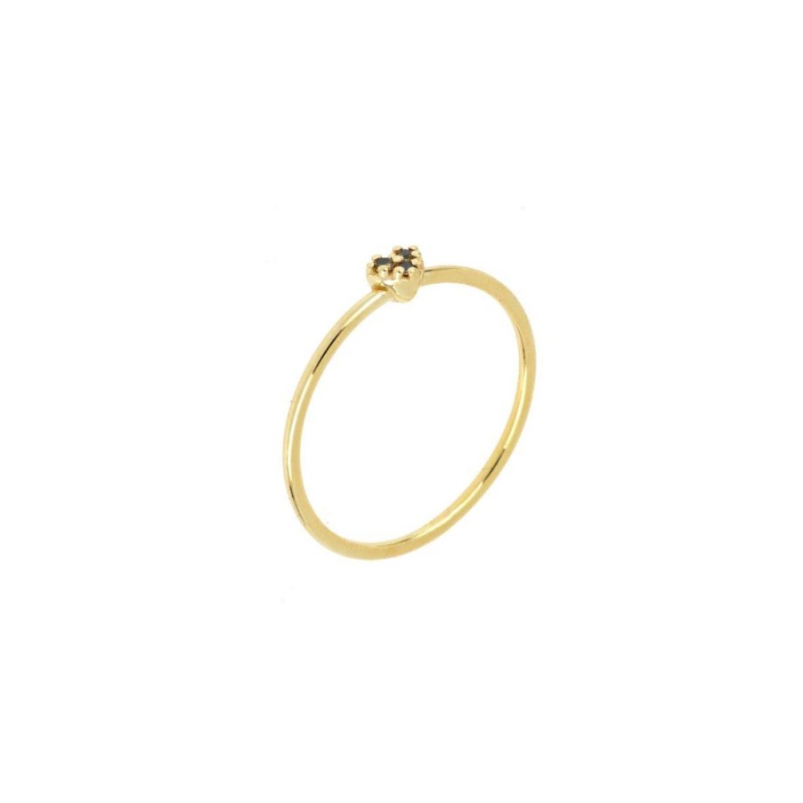 Gioielli GOLD ART | Anello In Oro Con Cuore In Diamanti Brown