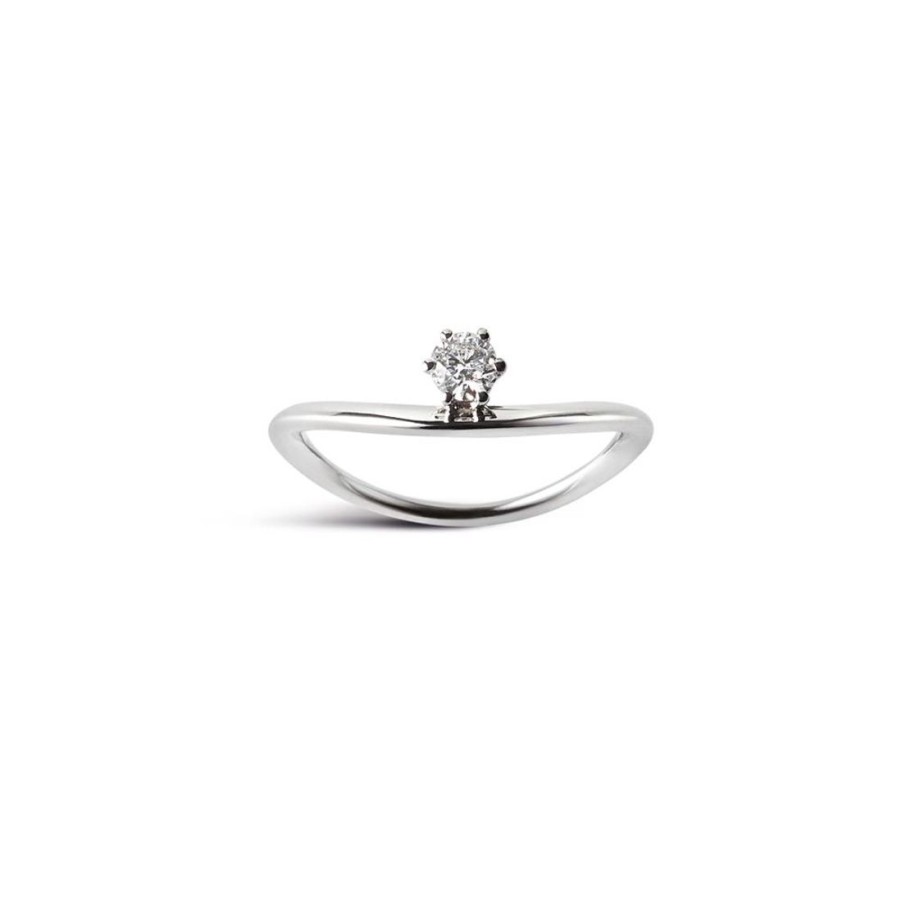 Classici Con Diamanti Naturali ALFIERI & ST. JOHN | Anello Solitario In Orocon Diamante Ct. 0,18