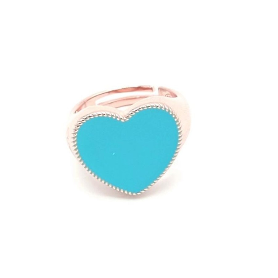 Gioielli CUORI MILANO | Anello Baby Blue In Argento E Smalto Turchese