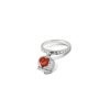 Gioielli CHANTECLER | Anello Campanella Micro Con Diamanti E Corallo Rosso