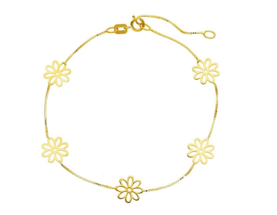 Orologi ORO&CO | Bracciale Bimba In Oro Con Fiori