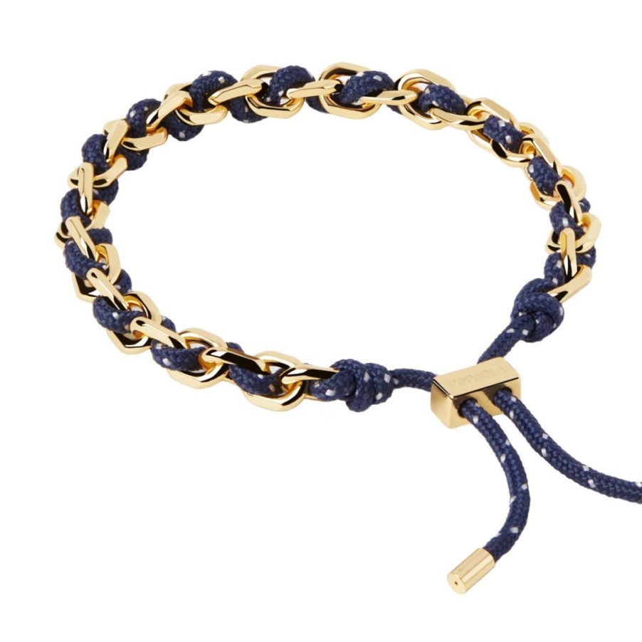 Gioielli PDPAOLA | Bracciale Rope In Argento Placcato Oro 18Kt Con Corda Midnight