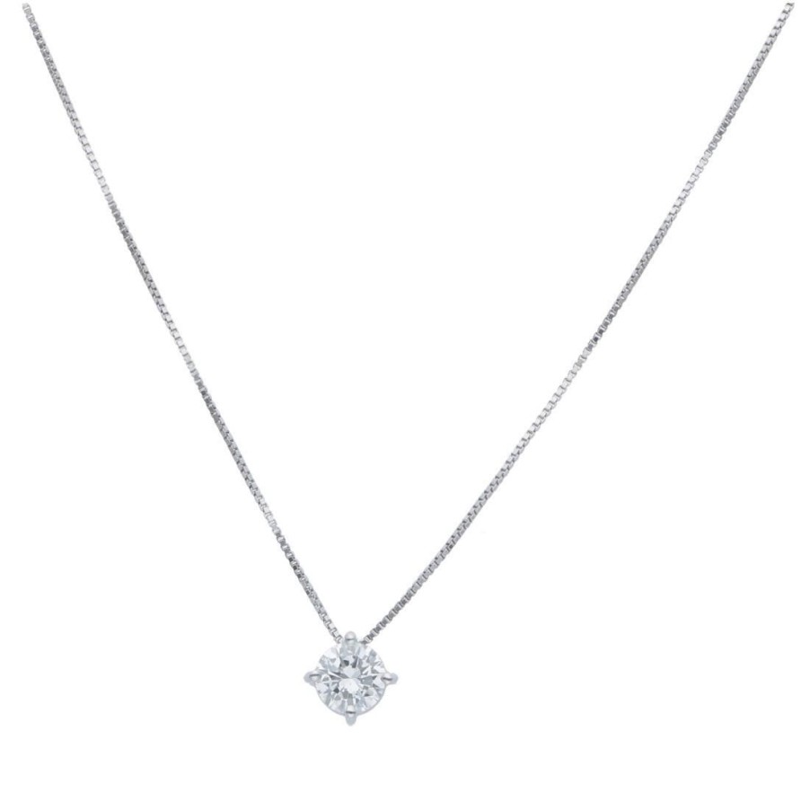 Classici Con Diamanti Naturali ALFIERI & ST. JOHN | Collana Punto Luce In Oro E Diamanti Ct. 0,31