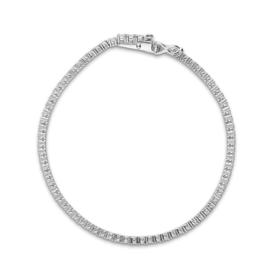 Gioielli ORO&CO 925 | Bracciale Tennis Argento Zirconi Bianchi