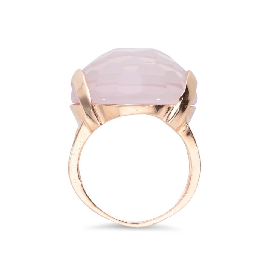 Gioielli STANOPPI | Anello In Oro Rosa Con Pietra Quarzo Rosa