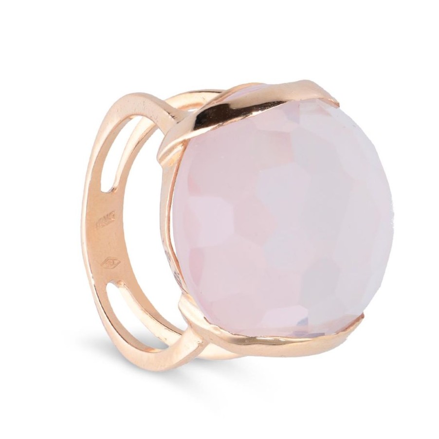 Gioielli STANOPPI | Anello In Oro Rosa Con Pietra Quarzo Rosa