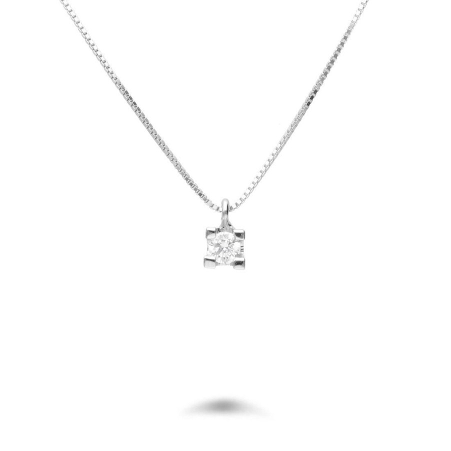 Classici Con Diamanti Naturali ALFIERI & ST. JOHN | Collana Punto Luce Con Diamante Ct. 0,20