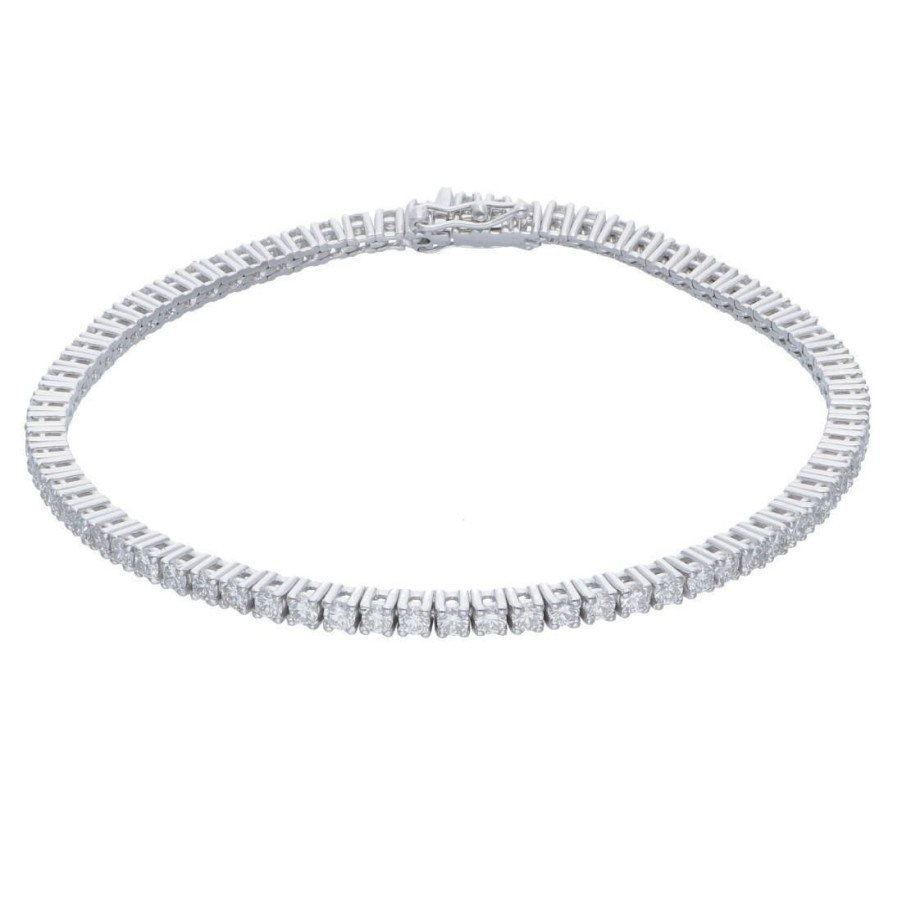 Classici Con Diamanti Naturali ALFIERI & ST. JOHN | Bracciale Tennis In Oro E Diamanti Ct. 2,86