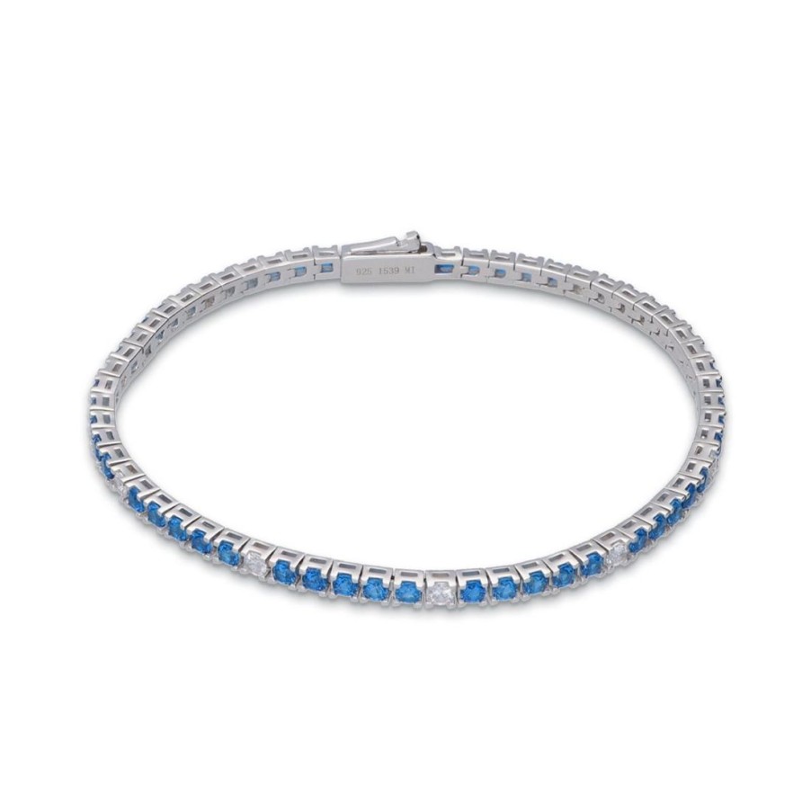 Gioielli ALFIERI & ST. JOHN 925 | Bracciale Tennis Armonia Zirconi Blu E Bianchi