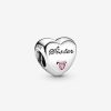 Gioielli PANDORA | Charm Moments In Argento A Forma Di Cuore Con Zircone Rosa