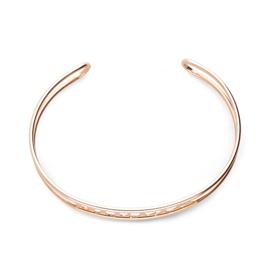 Gioielli ORO&CO | Bracciale Semirigido In Oro Rosa 18Kt Con Nome