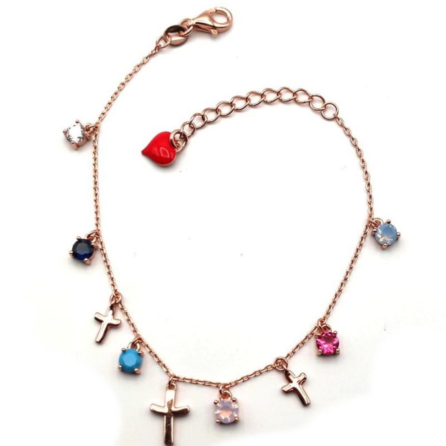 Gioielli CUORI MILANO | Bracciale In Argento Like A Prayer Con Zirconi Colorati Misura 19Cm