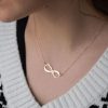 Gioielli ORO&CO | Collana In Oro Bianco 18Kt Con Infinito E Nomi