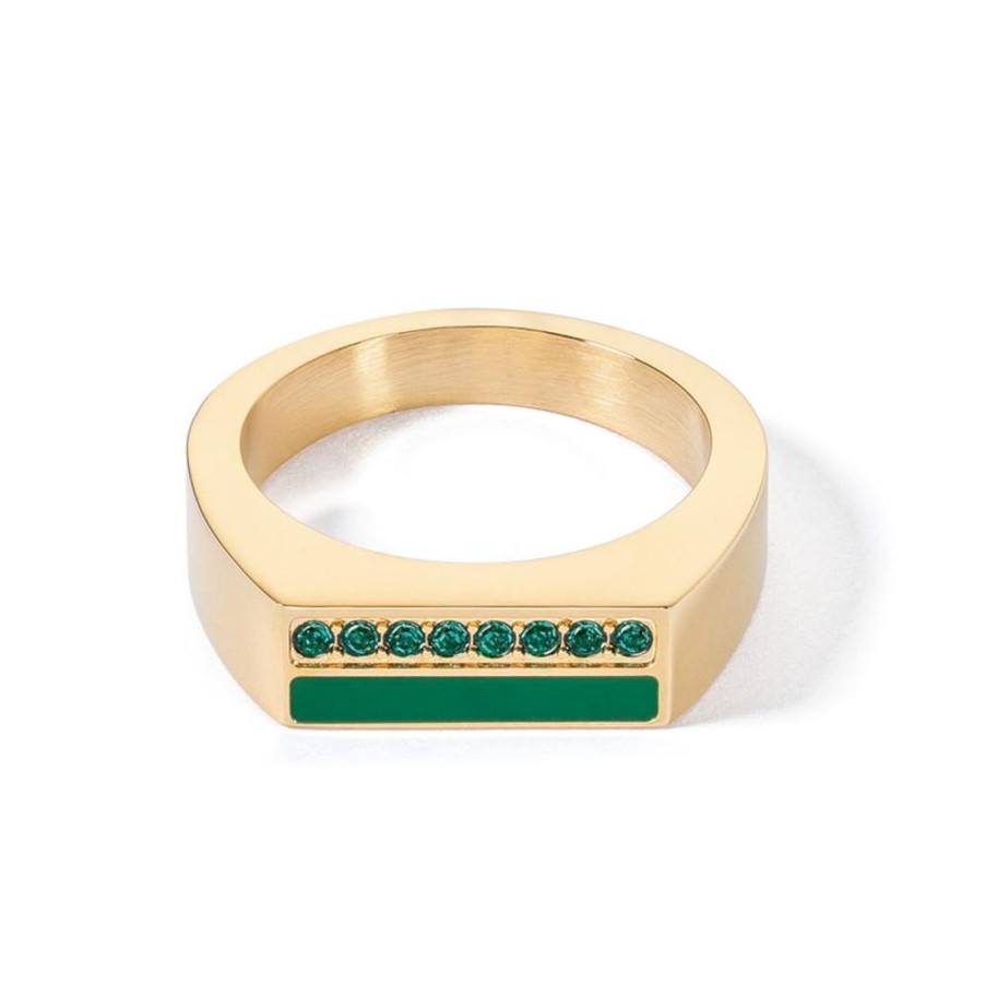 Gioielli COEUR DE LION | Anello Square Creolen Verde