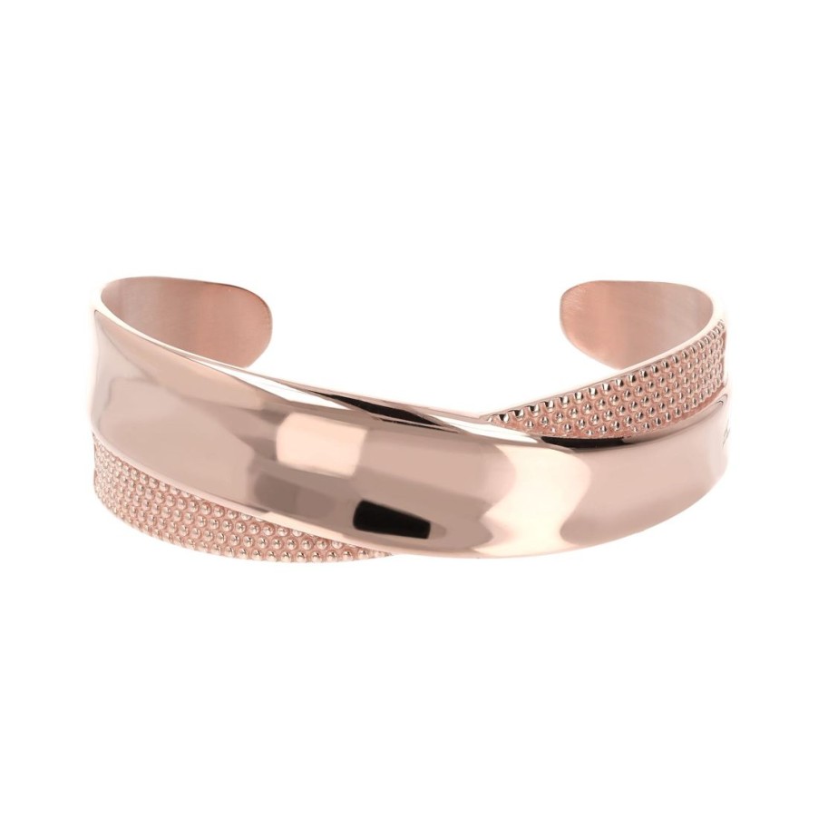 Gioielli BRONZALLURE | Bracciale Rigido Doppia Texture