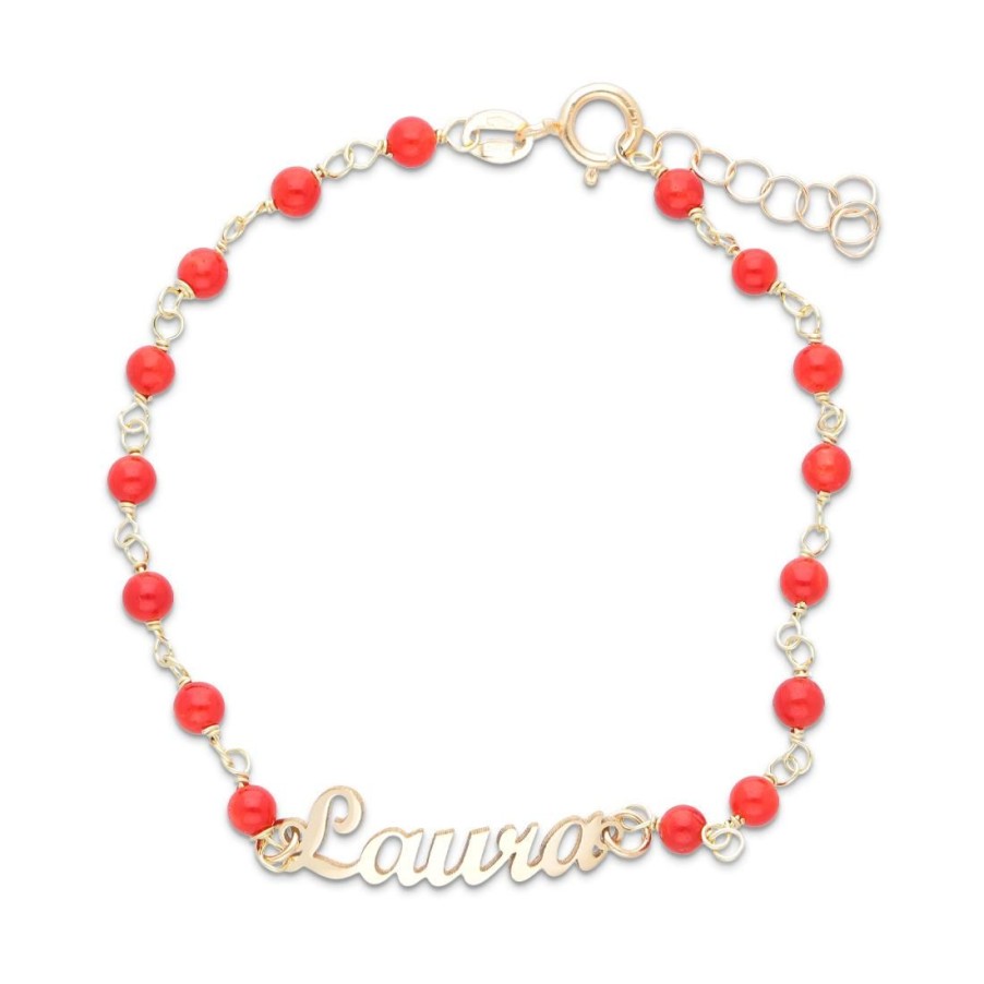 Gioielli ORO&CO | Bracciale Bimbi In Oro Giallo 18Kt Con Nome