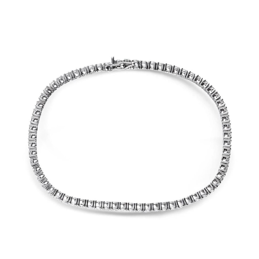 Gioielli ALFIERI & ST. JOHN | Bracciale Tennis In Oro Bianco Con Diamanti Ct. 2,54