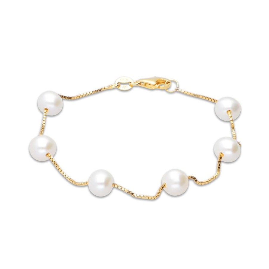 Gioielli MAYUMI | Bracciale In Argento Dorato Con Perle Fresh Water