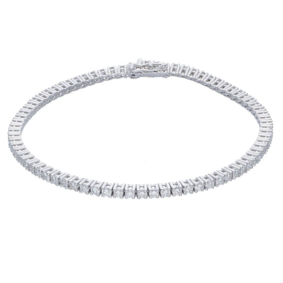 Classici Con Diamanti Naturali ALFIERI & ST. JOHN | Bracciale Tennis In Oro Bianco Con Diamanti Ct. 2,78