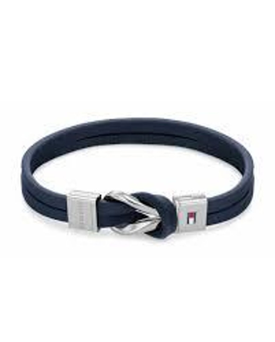 Gioielli TOMMY HILFIGER | Bracciale Uomo In Pelle Blu