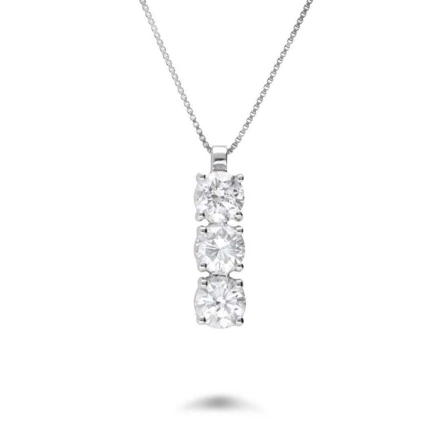 Classici Con Diamanti Naturali ALFIERI & ST. JOHN | Collana Trilogy In Oro Con Diamanti Ct. 0,51