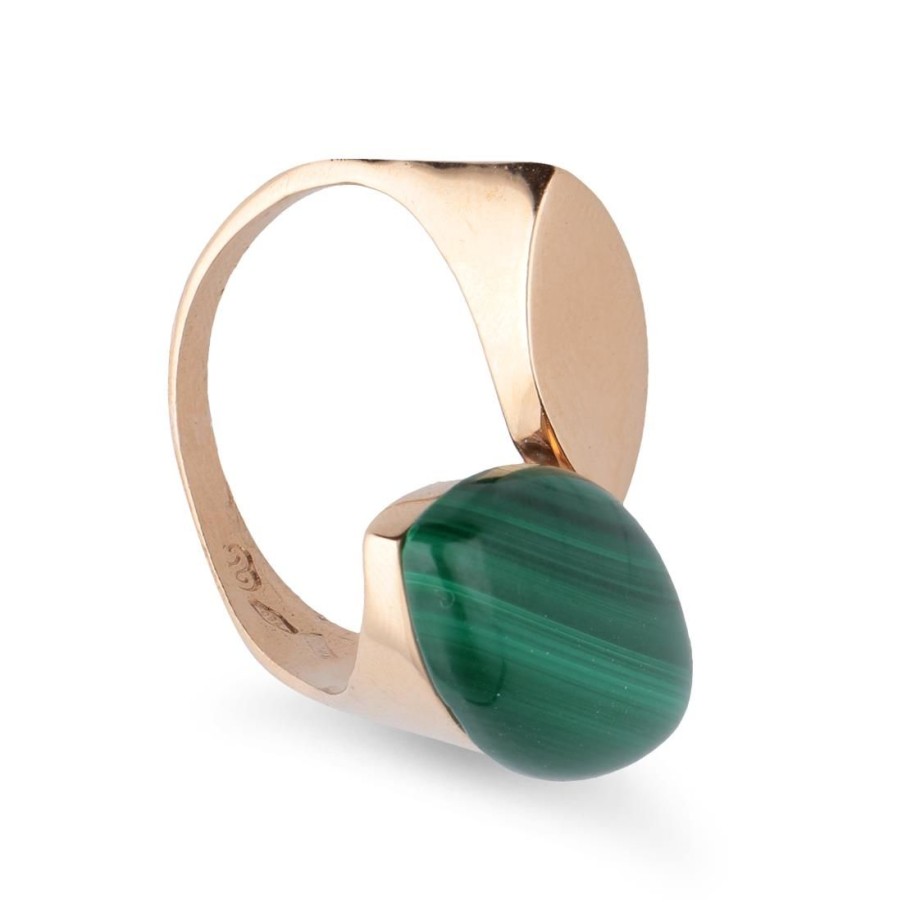 Gioielli STANOPPI | Anello In Oro Rosa Con Malachite