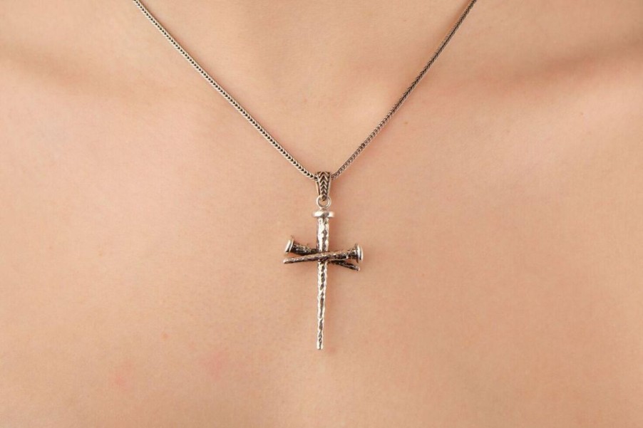 Gioielli DUEAERRE 1938 | Collana Da Uomo In Argento Con Croce