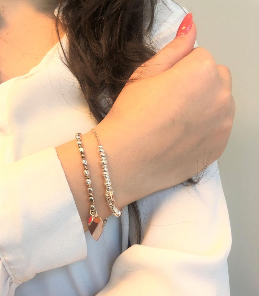 Gioielli CUORI MILANO | Bracciale In Argento Rosato Con Cuori