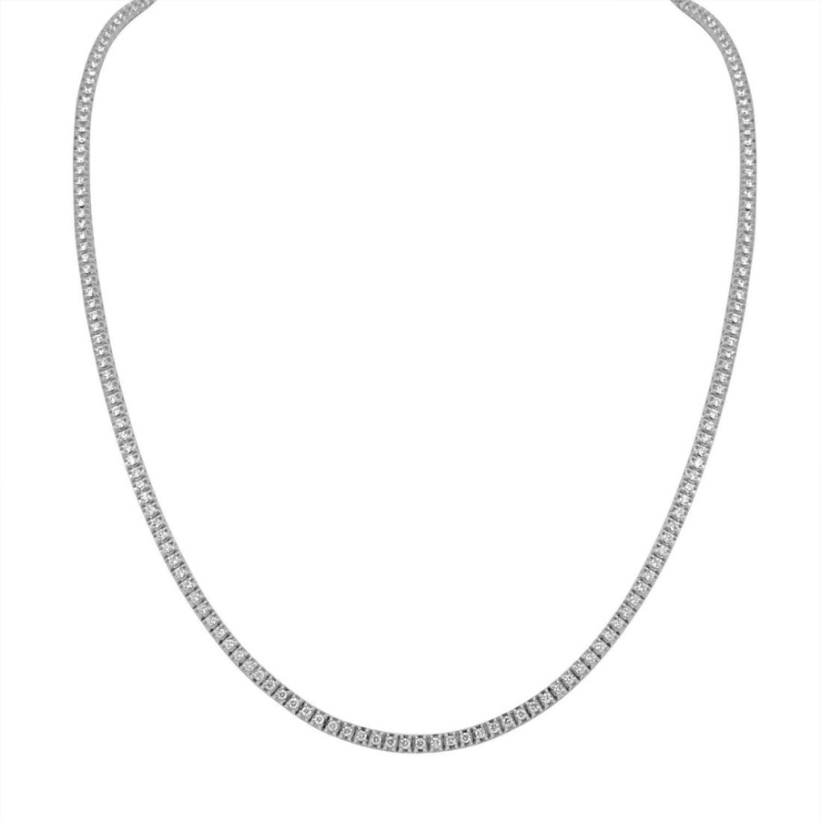 Classici Con Diamanti Naturali ALFIERI & ST. JOHN | Collana Tennis In Oro Bianco Con Diamanti Ct. 1,94