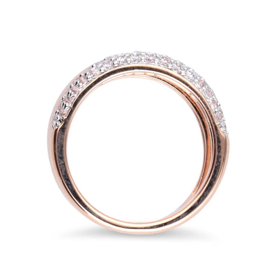 Gioielli BRONZALLURE | Anello In Oro Rosa Con Zirconi