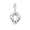 Gioielli PANDORA | Charm Pendente Medallion Moon Power In Argento Con Luna E Cristalli Blu