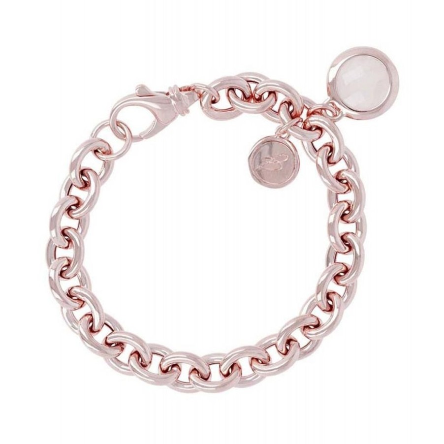 Gioielli BRONZALLURE | Bracciale Catena Con Quarzo Rosa