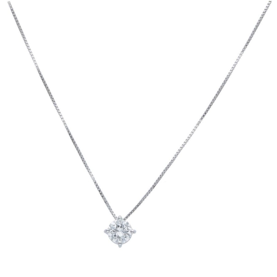 Classici Con Diamanti Naturali ALFIERI & ST. JOHN | Collana Punto Luce In Oro E Diamanti Ct. 0,30