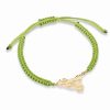 Gioielli MY SICILY | Bracciale In Nylon Color Verde E Simbolo Sicilia In Argento Dorato