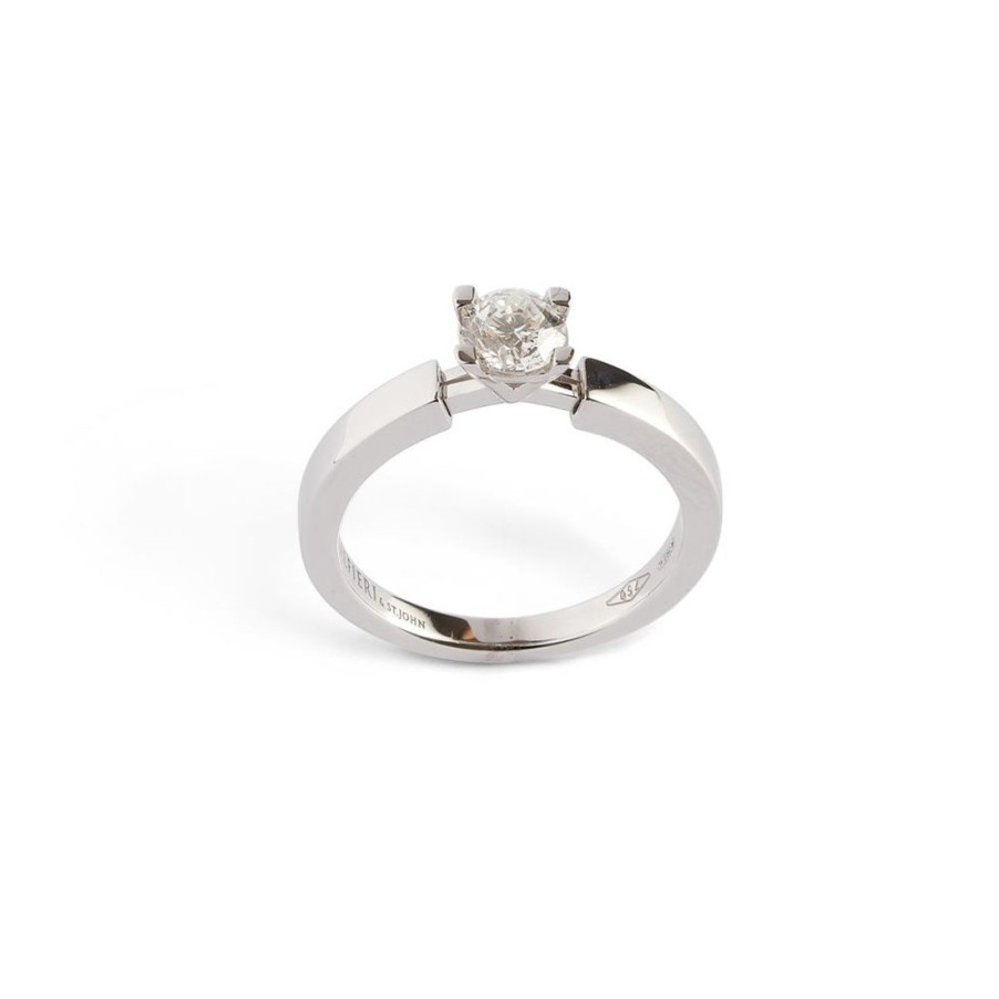 Classici Con Diamanti Naturali ALFIERI & ST. JOHN | Anello Solitario In Oro Con Diamante Ct. 0,30