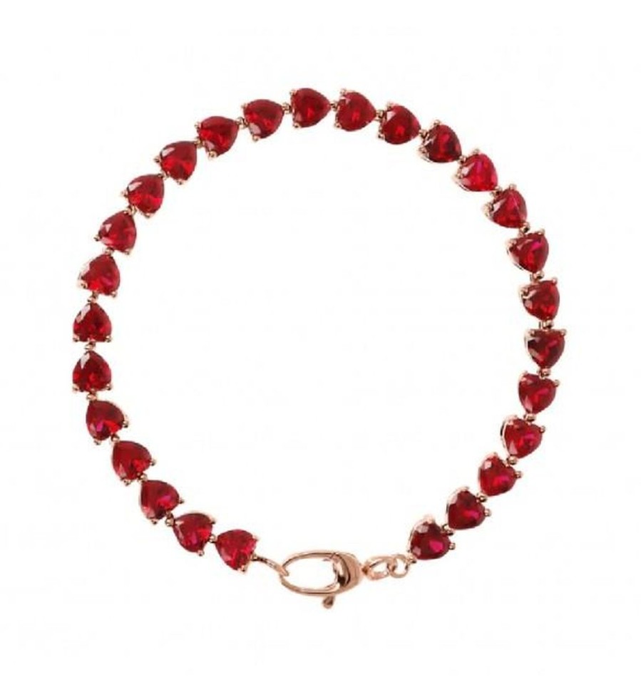 Gioielli BRONZALLURE | Bracciale Tennis Rosso Cuori