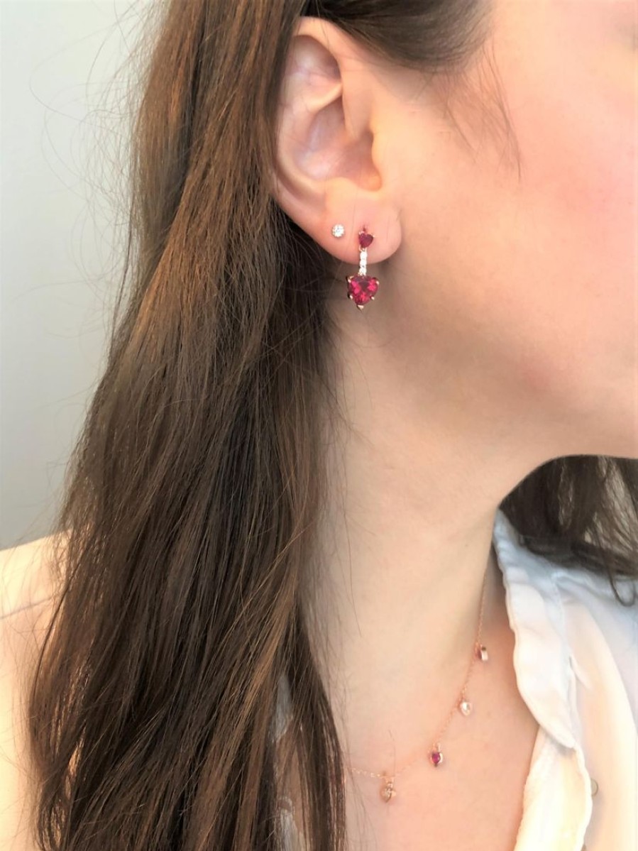 Gioielli CUORI MILANO | Orecchiniin Argento Rosato Con Cuori