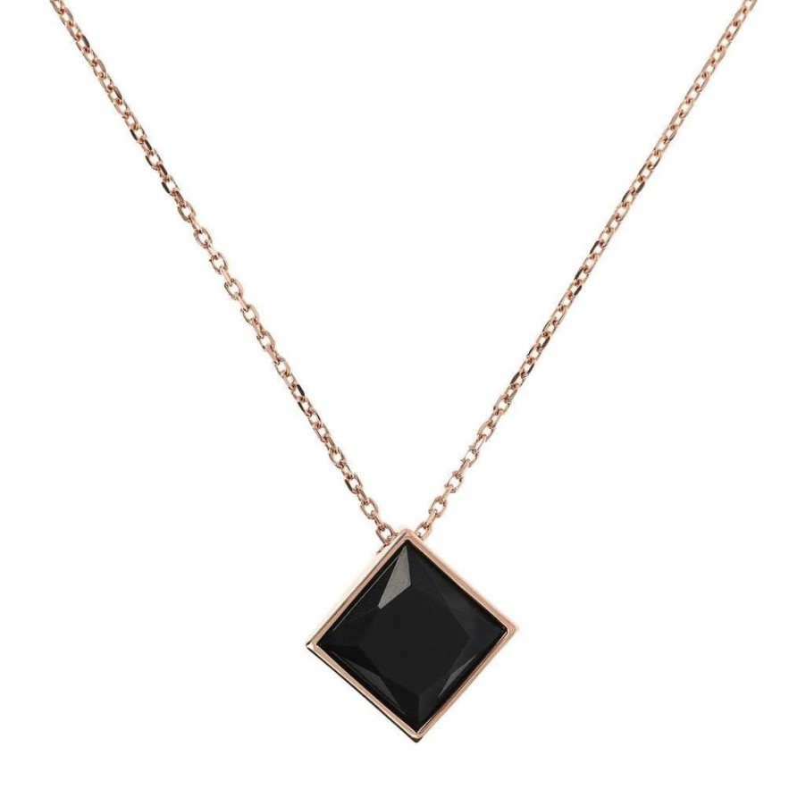 Gioielli BRONZALLURE | Collana Con Onice Nero Quadrato