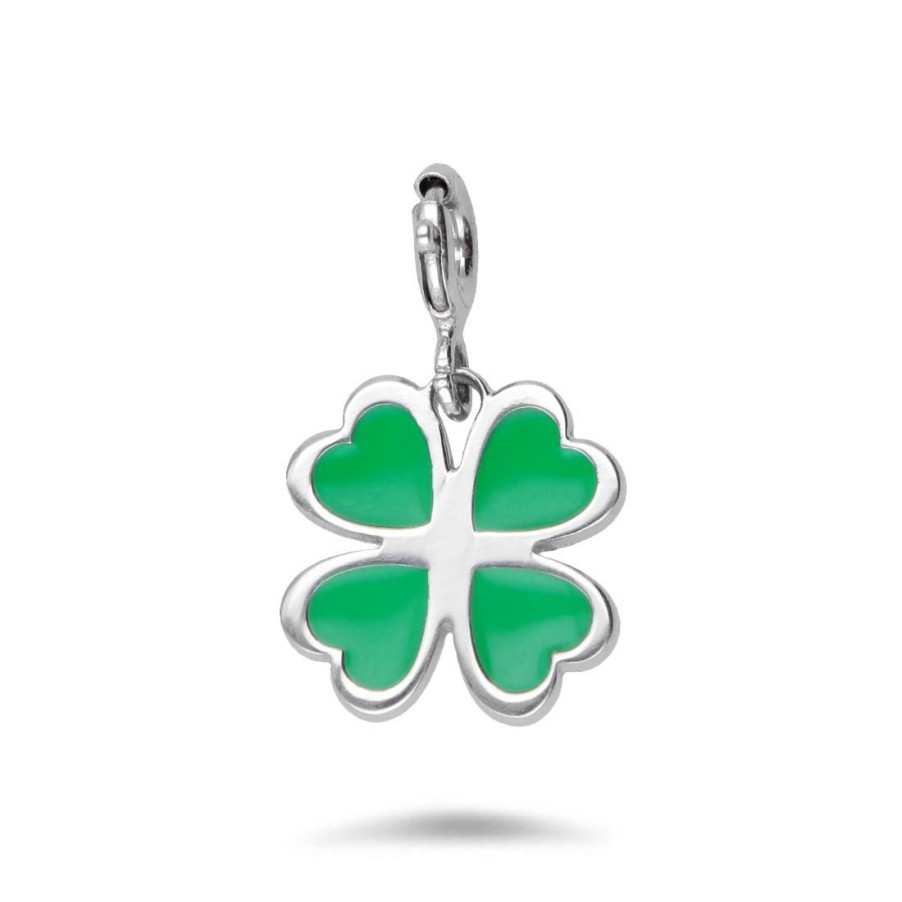 Gioielli LUXURY MILANO | Charm My Cuorifoglio In Argento E Smalto Verde