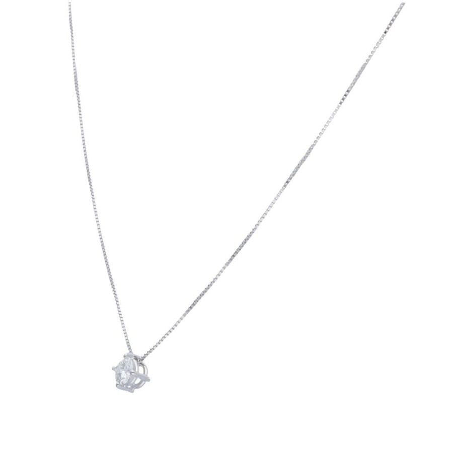 Classici Con Diamanti Naturali ALFIERI & ST. JOHN | Collana Punto Luce In Oro Con Diamante Ct. 0,40