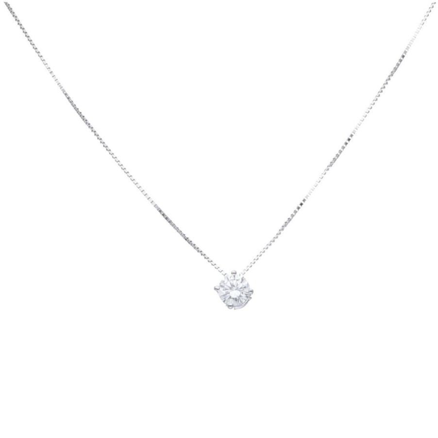 Classici Con Diamanti Naturali ALFIERI & ST. JOHN | Collana Punto Luce In Oro Con Diamante Ct. 0,50