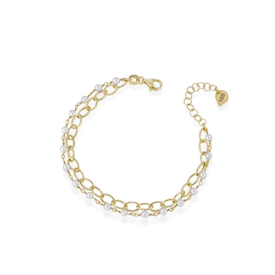 Gioielli KULTO 925 | Bracciale Donna Doppio Filo In Argento Dorato